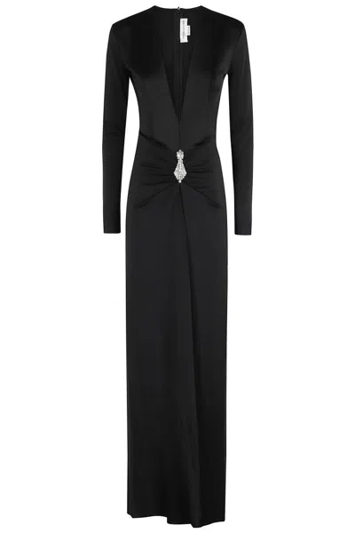 VICTORIA BECKHAM LONG SLEEVE V-NECK GOWN