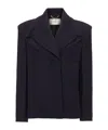 Victoria Beckham 'sharp Shoulder' Coat Featuring Front Pockets In Black