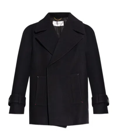 Victoria Beckham Long-sleeved Coat In Black