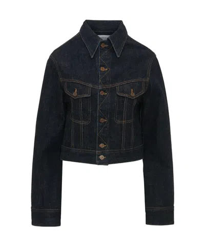 VICTORIA BECKHAM VICTORIA BECKHAM BUTTONED DENIM CROPPED JACKET