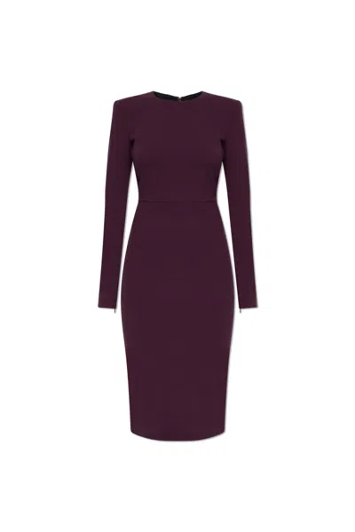 Victoria Beckham Long-sleeved Dress In Red