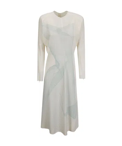 Victoria Beckham Long-sleeved Dress In White