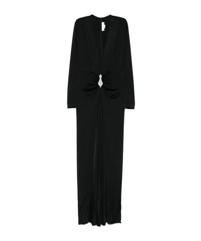 VICTORIA BECKHAM VICTORIA BECKHAM V-NECK EMBELLISHED MAXI DRESS