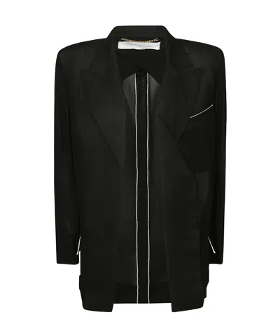 Victoria Beckham Long-sleeved Suit Coat In Black