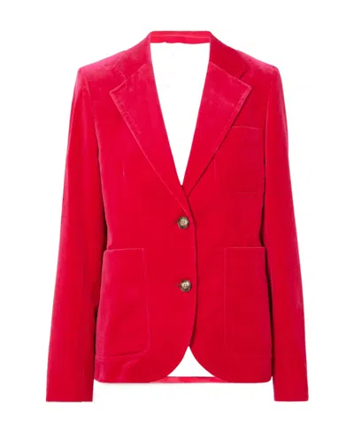 Victoria Beckham Long-sleeved Suit Coat In Red