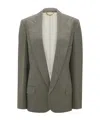 Victoria Beckham Long-sleeved Suit Jacket In Gray