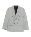 Victoria Beckham Check Wool Double-breasted Tailored Jacket Clothing In Gray
