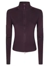 Victoria Beckham Long-sleeved Top With High Neckline And Fitted Silhouette In Burgundy