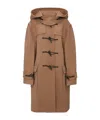 Victoria Beckham Long-sleeved Tweed Coat In Brown