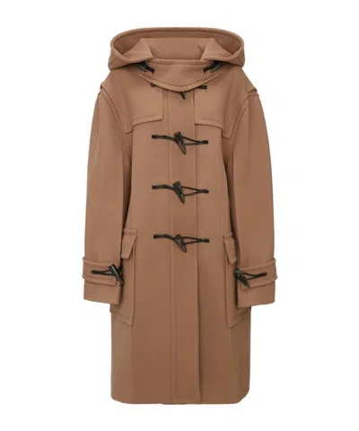Victoria Beckham Long-sleeved Tweed Coat In Brown