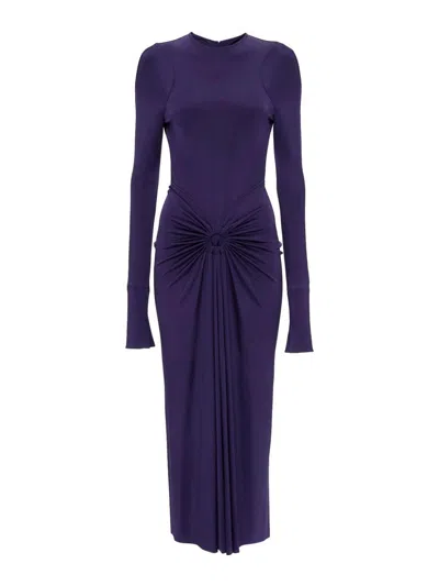 Victoria Beckham Long Sleeves Maxi Dress In Purple