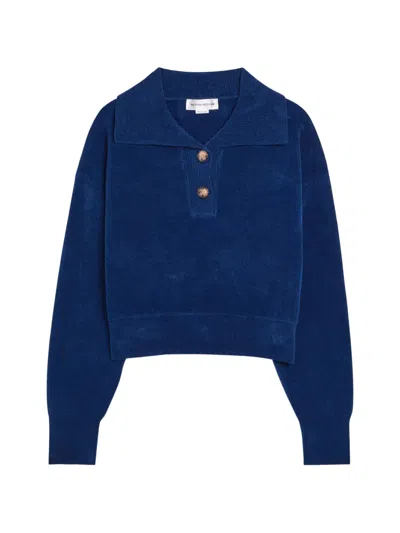 Victoria Beckham Long-sleeves Polo Shirt In Blue