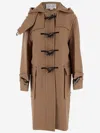 Victoria Beckham Hooded Long Length Structured Coat In Beige