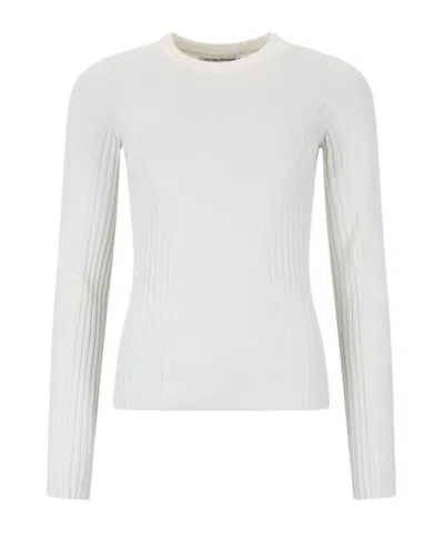 Victoria Beckham Long-sleeve Knit Top In White