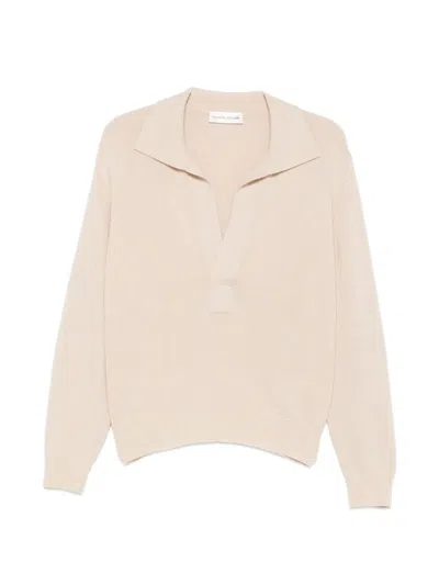 Victoria Beckham Womens Elderflower Genevieve Polo Collar Wool And Cashmere Blend Jumper In Neutral