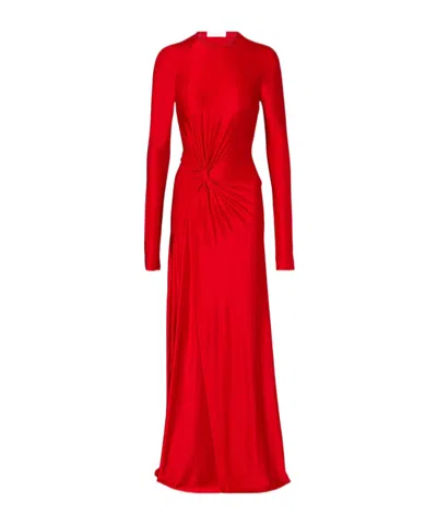 Victoria Beckham Womens Cardinal Red Zip-front Cut-out Stretch-jersey Maxi Dress In Multi