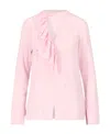 Shop Victoria Beckham Ruffle Detailed Long-sleeved Blouse In Pink
