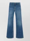 Victoria Beckham Wide-leg Jeans With Contrast Stitching And Pockets In Blue