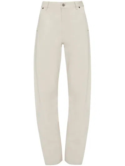 Victoria Beckham Twisted Low-rise Slouch Denim Jeans In White