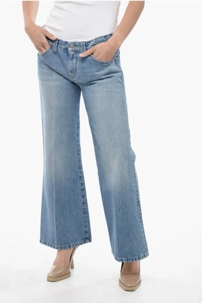 Victoria Beckham Low-waist Cropped Edie Jeans 29cm In Blue