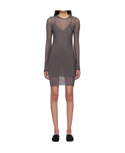 Victoria Beckham Lurex Mini Dress In Black