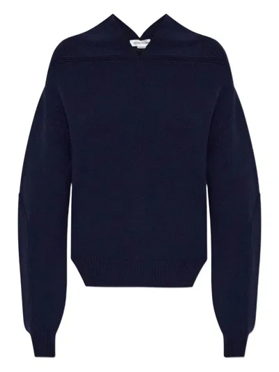 Victoria Beckham V-neck Yoke Detail Jumpe In Blue