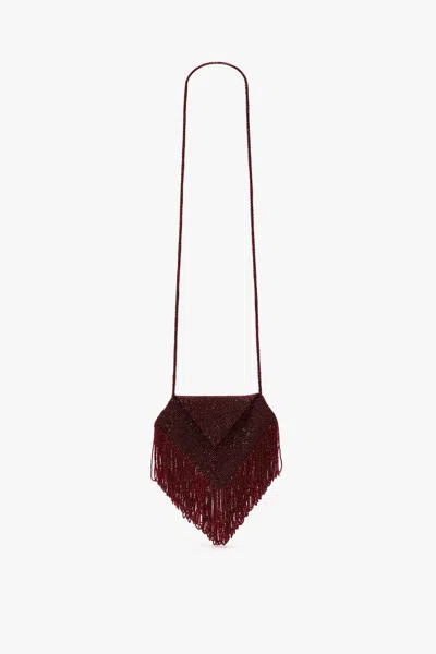 Victoria Beckham Manhattan Beaded Pouch In Burgundy