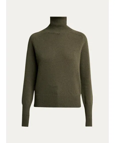 Victoria Beckham Marie Merino Wool Turtleneck Sweater In Green