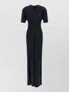 Victoria Beckham Maxi Dress Ruched Waist Short Sleeves In Black
