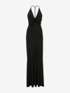 Victoria Beckham V-neck Ruched Cami Long Dress In Black