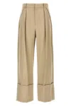 Victoria Beckham High-waisted Wool Pants With Maxi Turn-up