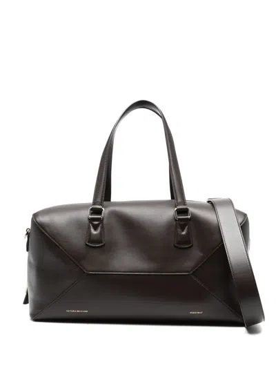 Victoria Beckham Medium Leather Holdall Bag In Black
