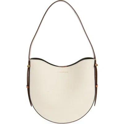 Victoria Beckham Medium The Dia Canvas Hobo Bag In Tan/ivory
