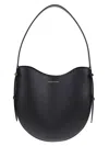 Victoria Beckham Curved Smooth Shoulder Strap Side Buckle Bag In Black