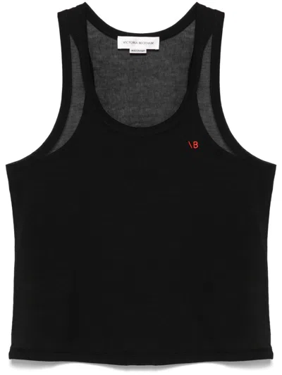 Victoria Beckham Mélange Tank Top In 黑色