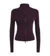 Victoria Beckham Wool-blend Zip-up Sweater In Purple