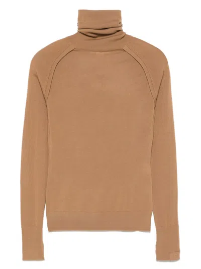Victoria Beckham Merino Sweater In Brown