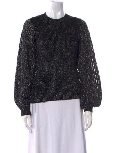 Pre-owned Victoria Beckham Merino Wool Crew Neck Sweater In Black