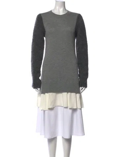 Pre-owned Victoria Beckham Merino Wool Crew Neck Sweater In Grey