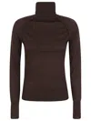 Victoria Beckham Turtle Neck Sweater In Brown