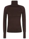 Victoria Beckham Turtle Neck Sweater In Brown