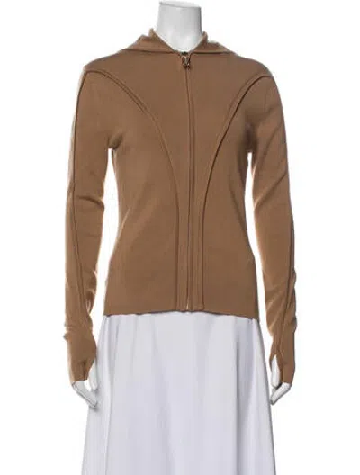 Pre-owned Victoria Beckham Merino Wool Jacket In Brown