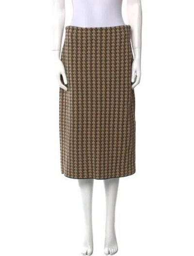 Pre-owned Victoria Beckham Merino Wool Knee-length Skirt In Brown