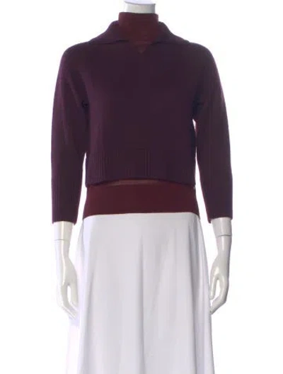 Pre-owned Victoria Beckham Merino Wool Sweater In Purple