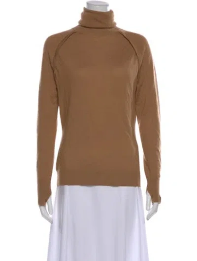 Pre-owned Victoria Beckham Merino Wool Turtleneck Sweater In Brown