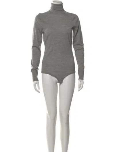 Pre-owned Victoria Beckham Merino Wool Turtleneck Sweater In Gray
