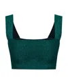 Victoria Beckham Metallic Cropped Top In Green