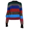 Victoria Beckham Metallic Striped Rib-knit Sweater In Multicolor Cotton In Multi