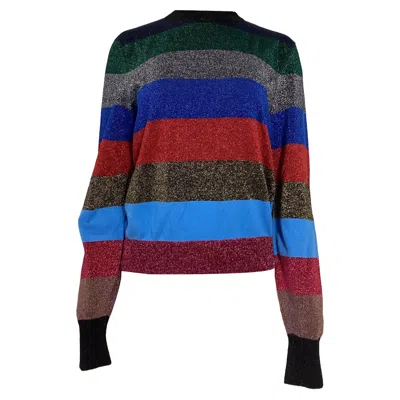 Victoria Beckham Metallic Striped Rib-knit Sweater In Multicolor Cotton