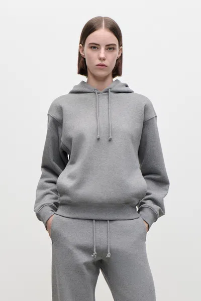 Victoria Beckham Mica Hoodie In Mid Grey Marl In Gray